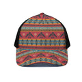 Native American Eagle Pattern Print Black Mesh Trucker Hat