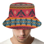 Native American Eagle Pattern Print Bucket Hat