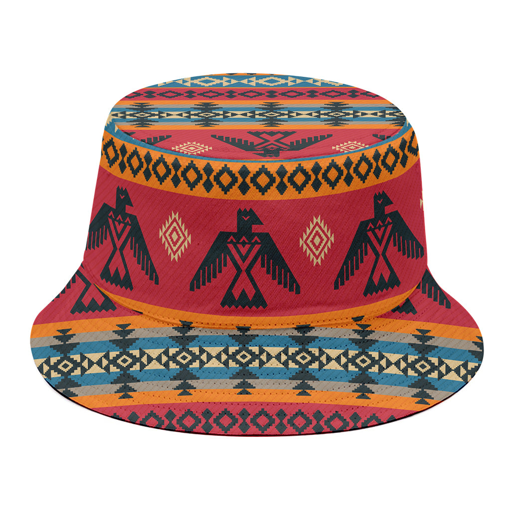 Native American Eagle Pattern Print Bucket Hat