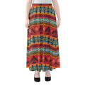 Native American Eagle Pattern Print Chiffon Maxi Skirt