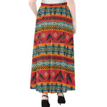 Native American Eagle Pattern Print Chiffon Maxi Skirt