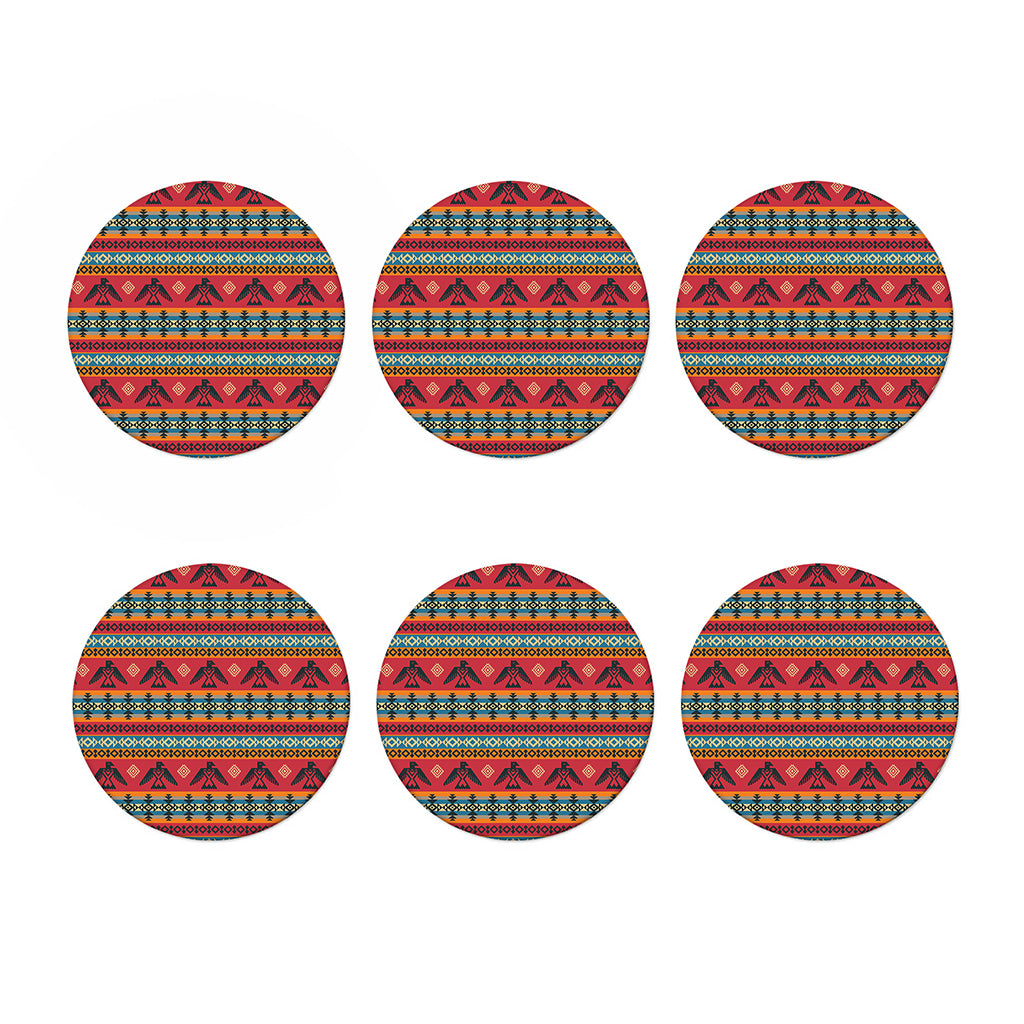 Native American Eagle Pattern Print Coaster Set
