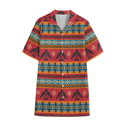 Native American Eagle Pattern Print Cotton Hawaiian Shirt
