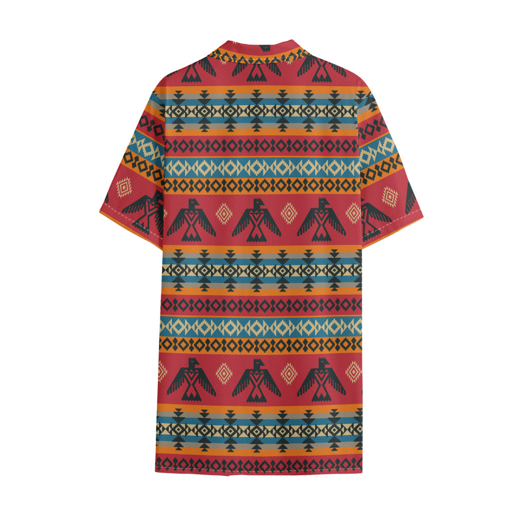 Native American Eagle Pattern Print Cotton Hawaiian Shirt