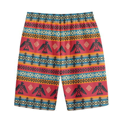 Native American Eagle Pattern Print Cotton Shorts