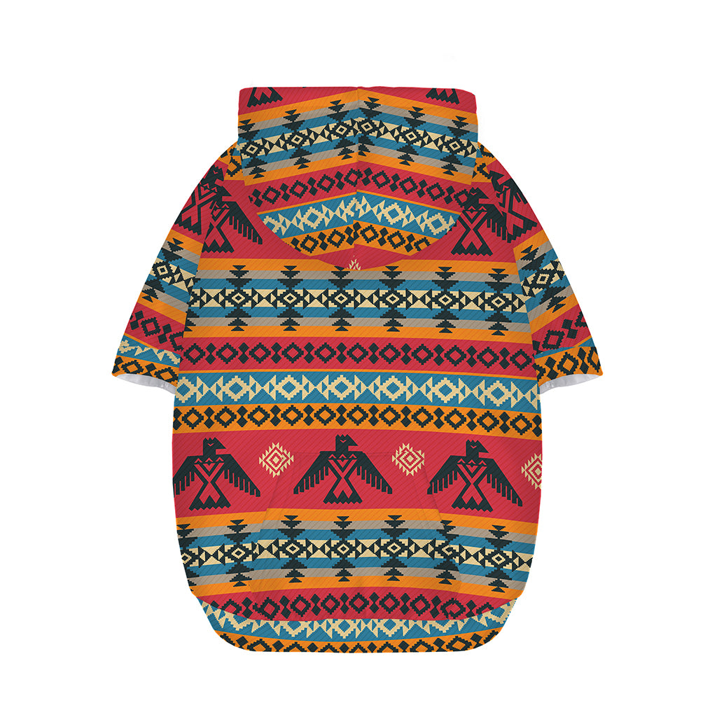 Native American Eagle Pattern Print Dog Zip Up Hoodie