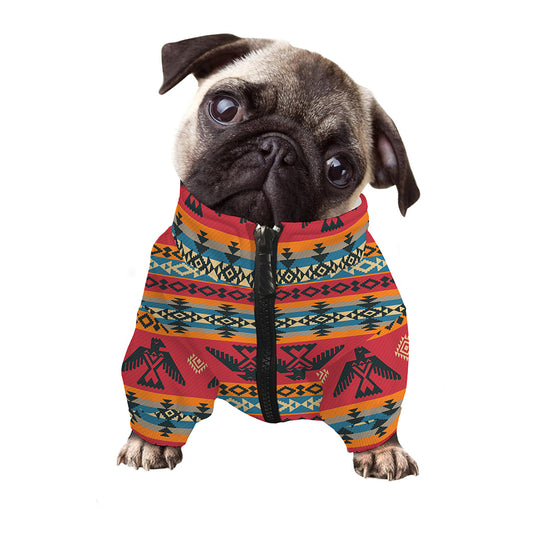 Native American Eagle Pattern Print Dog Zip Up Jacket