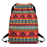 Native American Eagle Pattern Print Drawstring Backpack