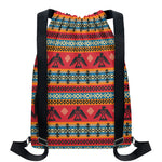 Native American Eagle Pattern Print Drawstring Backpack