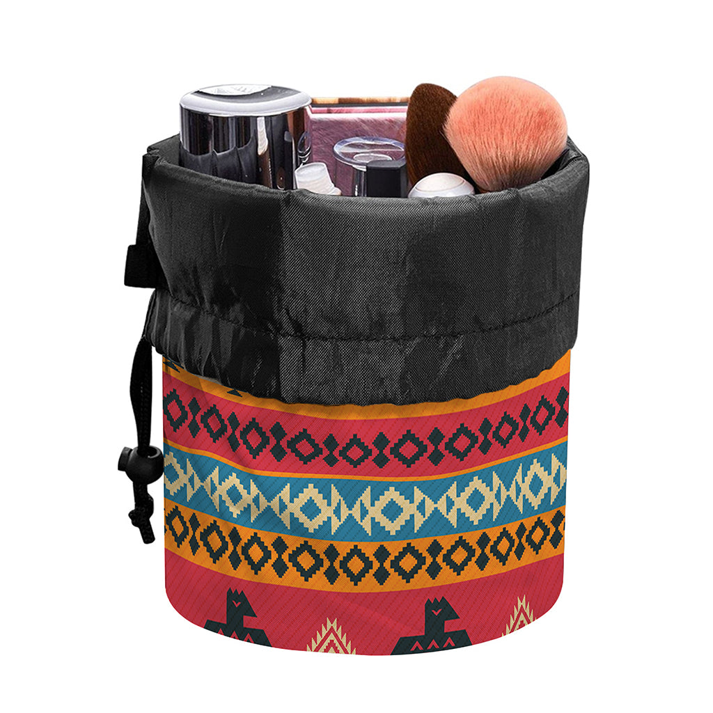 Native American Eagle Pattern Print Drawstring Makeup Bag