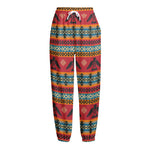 Native American Eagle Pattern Print Fleece Lined Knit Pants