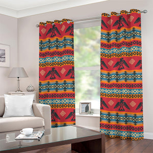 Native American Eagle Pattern Print Grommet Curtains