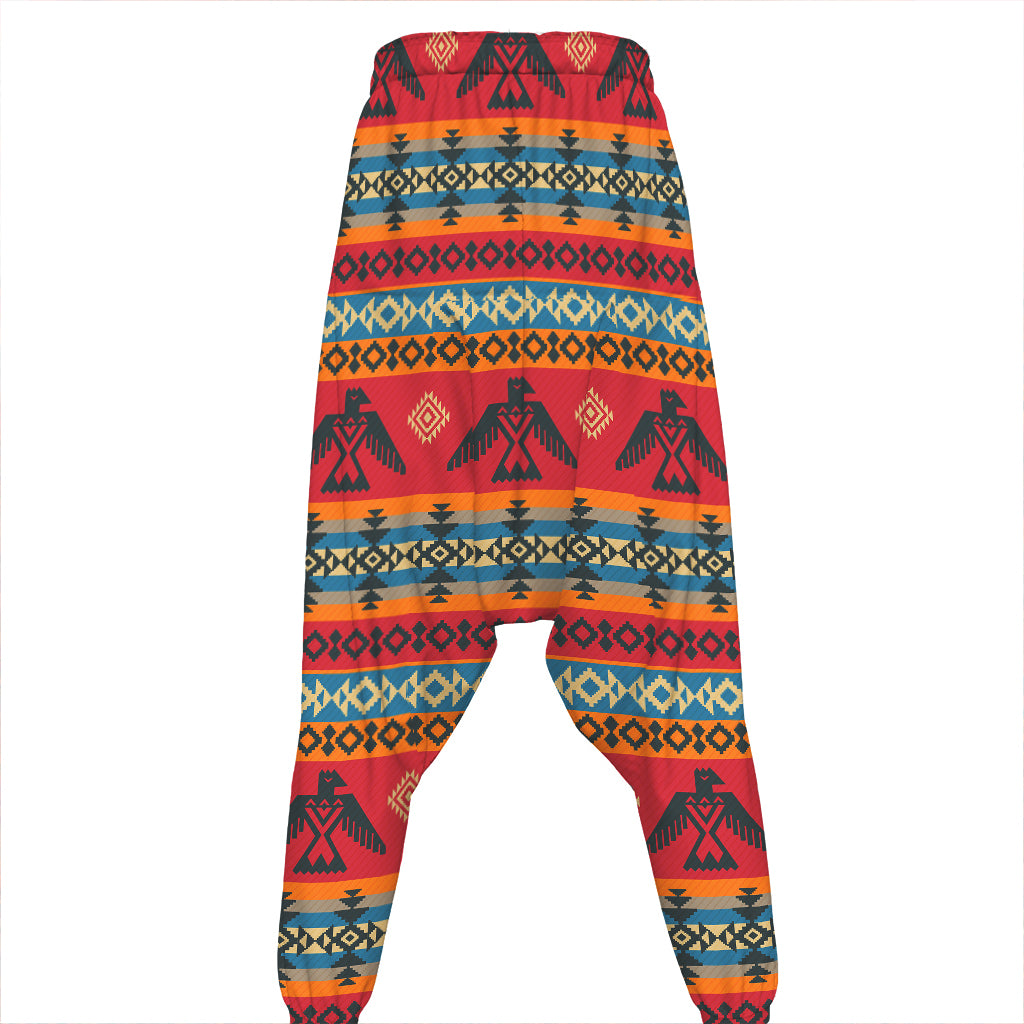 Native American Eagle Pattern Print Hammer Pants
