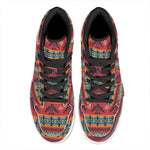 Native American Eagle Pattern Print High Top Leather Sneakers