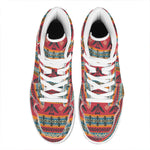 Native American Eagle Pattern Print High Top Leather Sneakers