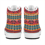 Native American Eagle Pattern Print High Top Leather Sneakers