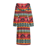 Native American Eagle Pattern Print Hooded Bathrobe