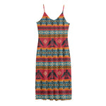 Native American Eagle Pattern Print Jersey Midi Cami Dress