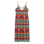 Native American Eagle Pattern Print Jersey Midi Cami Dress
