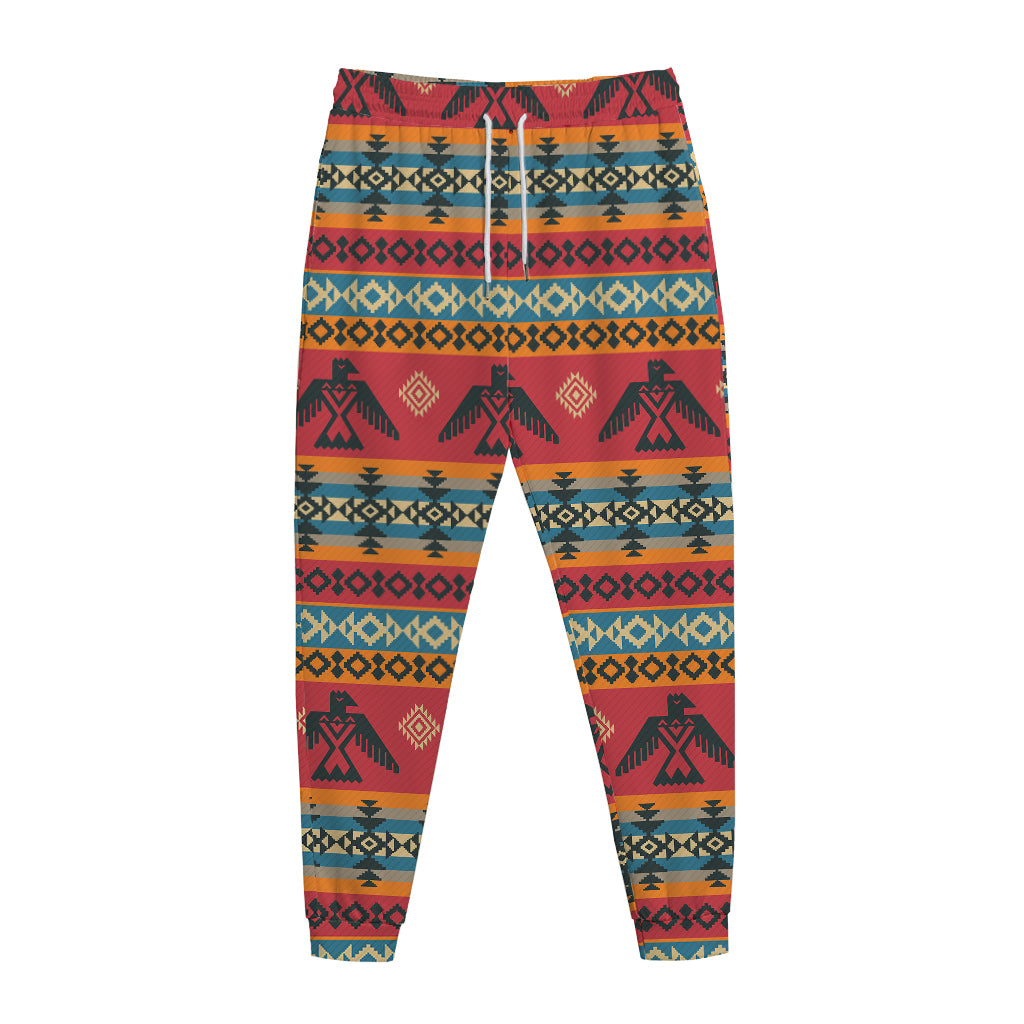 Native American Eagle Pattern Print Jogger Pants