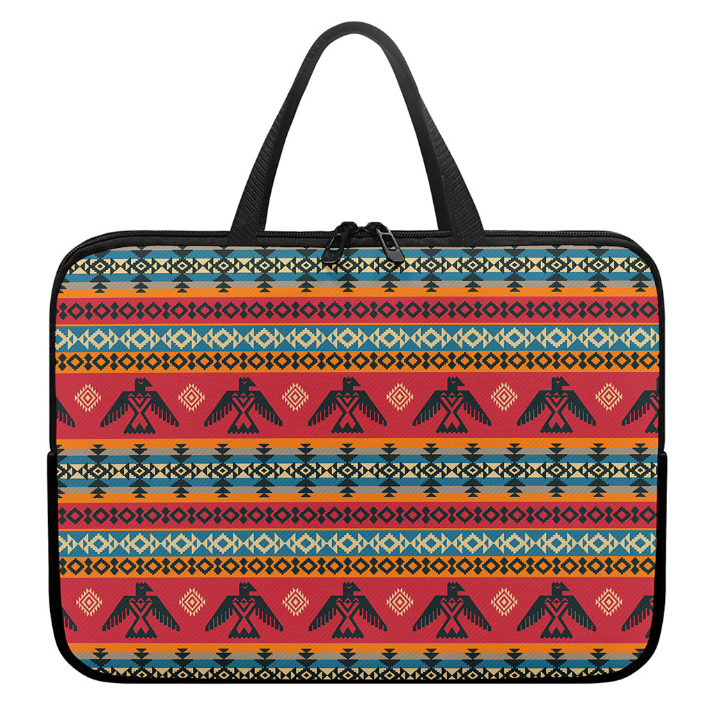 Native American Eagle Pattern Print Laptop Sleeve With Handle