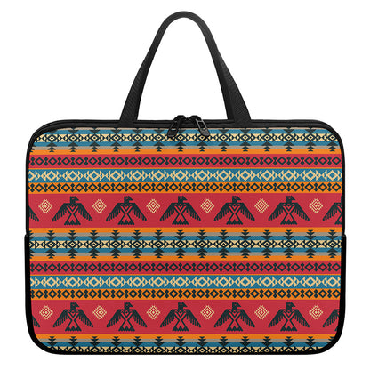 Native American Eagle Pattern Print Laptop Sleeve With Handle