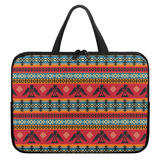Native American Eagle Pattern Print Laptop Sleeve With Handle