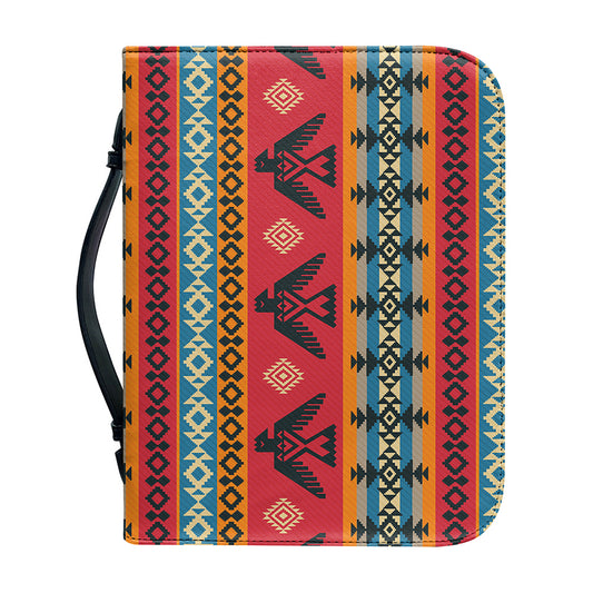 Native American Eagle Pattern Print Leather Bible Cover