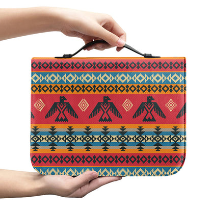 Native American Eagle Pattern Print Leather Bible Cover