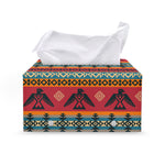 Native American Eagle Pattern Print Leather Tissue Box Cover