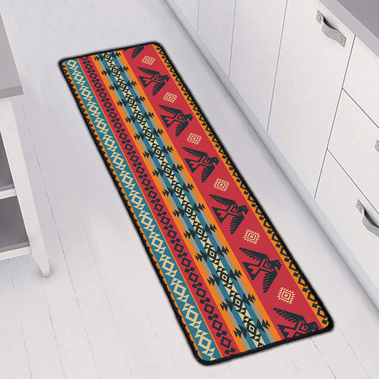 Native American Eagle Pattern Print Long Kitchen Mat