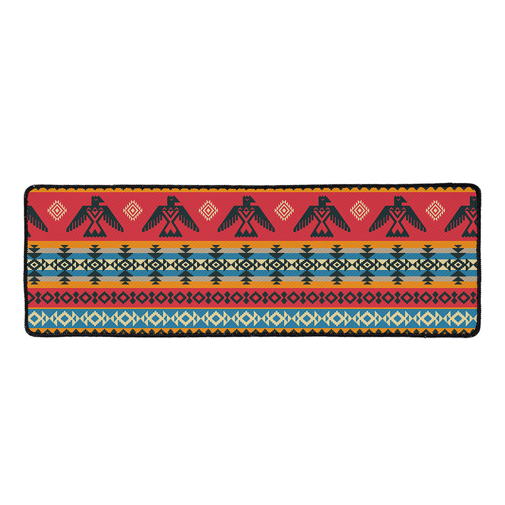 Native American Eagle Pattern Print Long Kitchen Mat