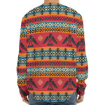 Native American Eagle Pattern Print Long Sleeve Baseball Jersey