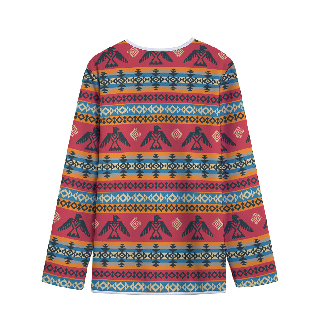 Native American Eagle Pattern Print Long Sleeve Short Coat