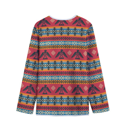 Native American Eagle Pattern Print Long Sleeve Short Coat