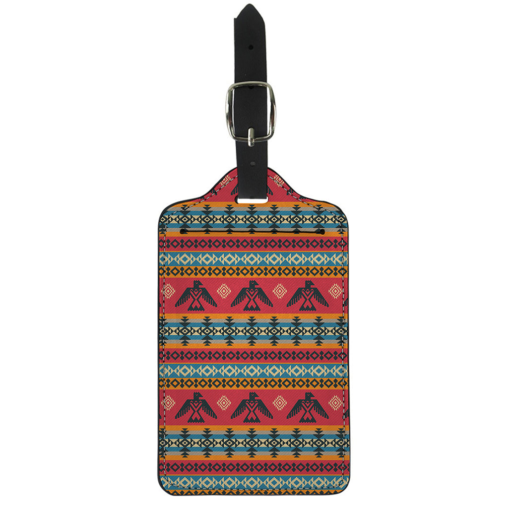 Native American Eagle Pattern Print Luggage Tag