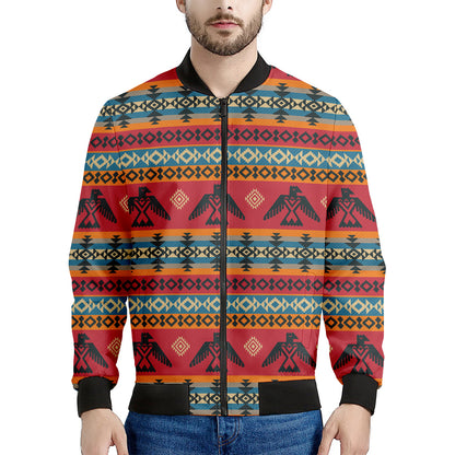 Native American Eagle Pattern Print Men's Bomber Jacket