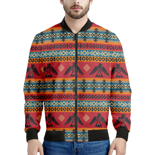 Native American Eagle Pattern Print Men's Bomber Jacket