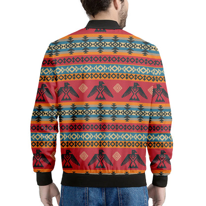 Native American Eagle Pattern Print Men's Bomber Jacket