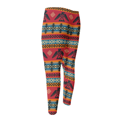 Native American Eagle Pattern Print Men's Compression Pants