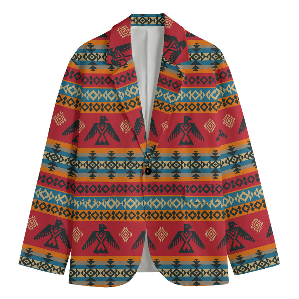 Native American Eagle Pattern Print Men's Cotton Blazer
