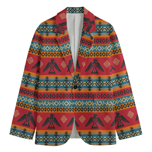 Native American Eagle Pattern Print Men's Cotton Blazer