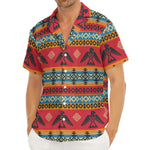 Native American Eagle Pattern Print Men's Deep V-Neck Shirt