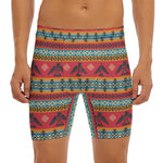Native American Eagle Pattern Print Men's Long Boxer Briefs