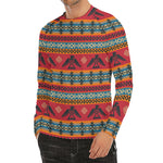 Native American Eagle Pattern Print Men's Long Sleeve Rash Guard