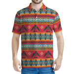 Native American Eagle Pattern Print Men's Polo Shirt