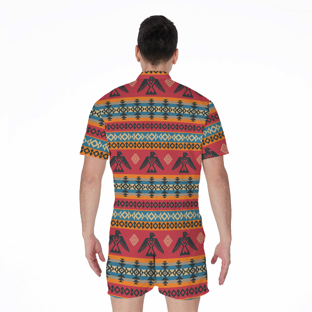 Native American Eagle Pattern Print Men's Rompers