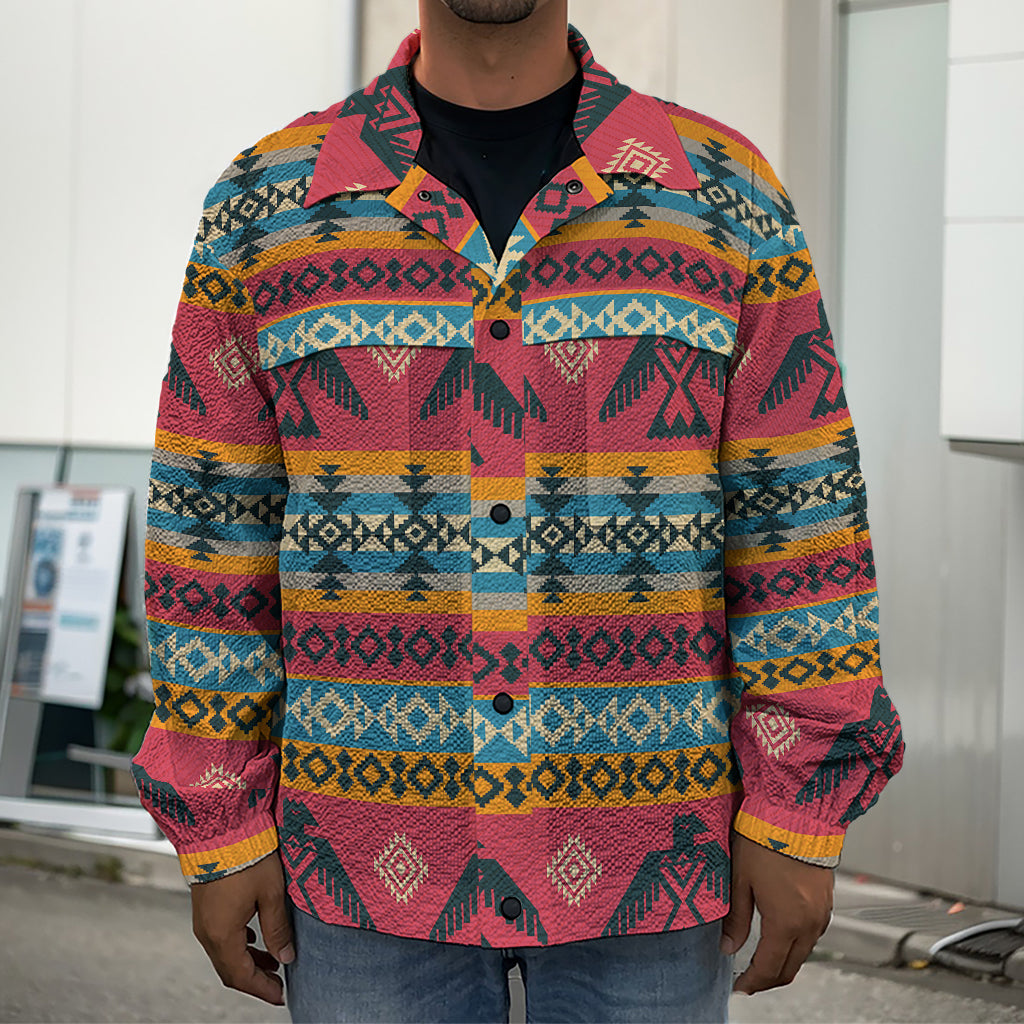 Native American Eagle Pattern Print Men's Shirt Jacket