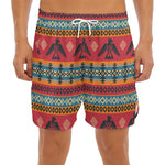 Native American Eagle Pattern Print Men's Split Running Shorts