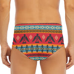 Native American Eagle Pattern Print Men's Triangle Swim Briefs